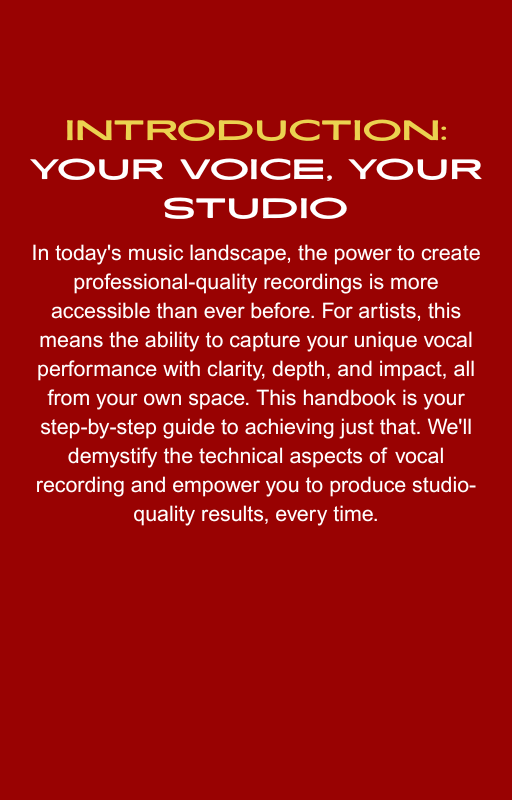 Vocal Recording Handbook: For artists